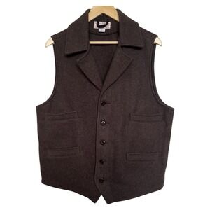 VTG Filson Mackinaw 100% Wool Western Vest Mens Large Brown USA Made